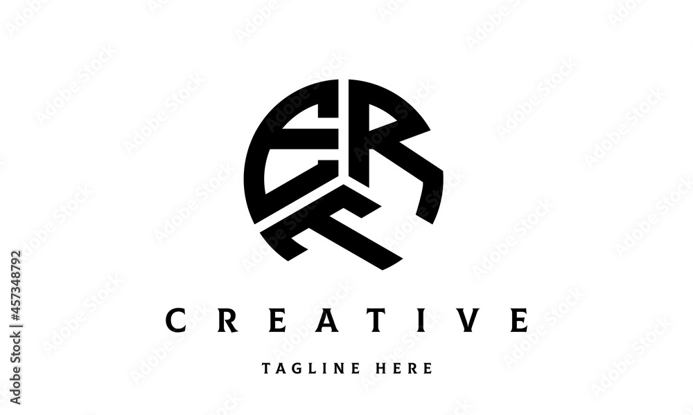 ERT creative circle three letter logo ERT creative circle three letter logo