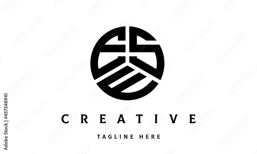 ESE creative circle three letter logo ESE creative circle three letter logo