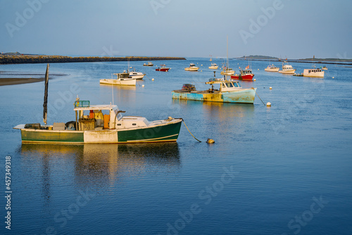 Obraz na płótnie boats on the atlantic ocean in Camp Ellis, Maine, Usa