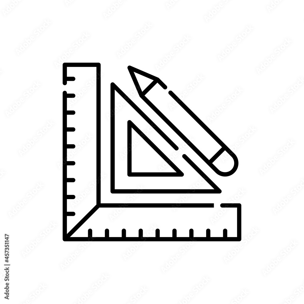 Measure vector outline icon style illustration. EPS 10 file