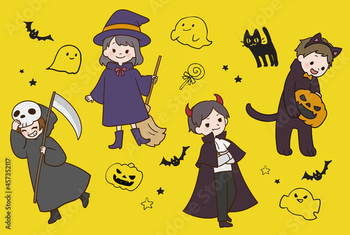 ハロウィン仮装の子どもたち