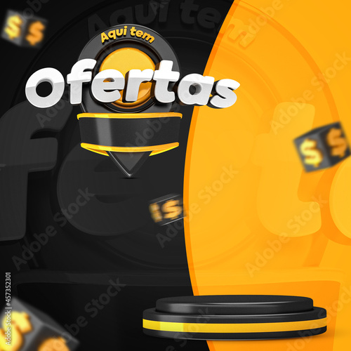 Here Have Offers post template for Social Media. Aqui tem ofertas means here have offers in brazilian portuguese photo