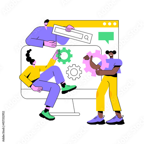 Collaboration abstract concept vector illustration. Business partnership, collaboration project, corporate website, menu tab, work together, available project, user experience abstract metaphor.