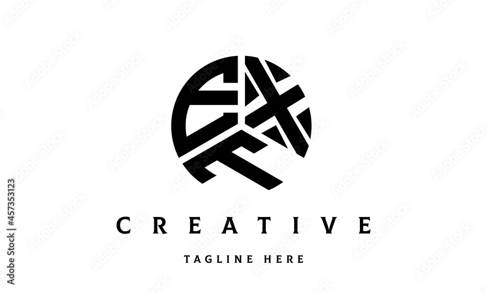 EXT creative circle three letter logo EXT creative circle three letter logo