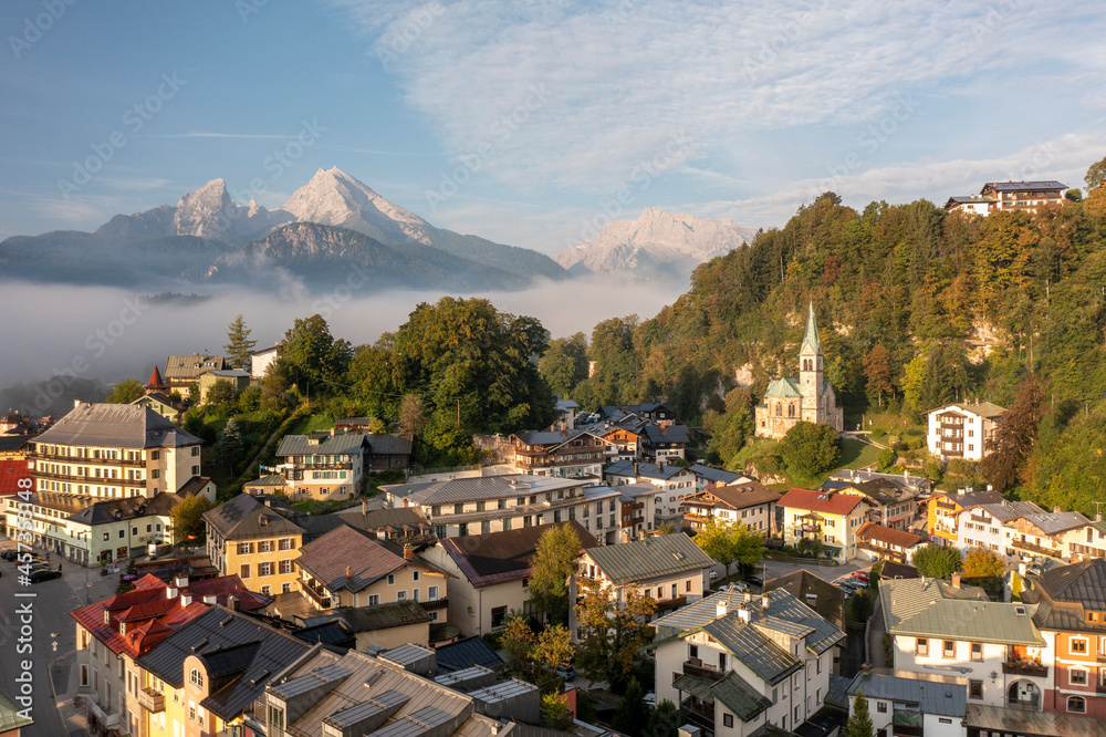 Panorama of Berchtesgaden  Bavaria southeastern Germany