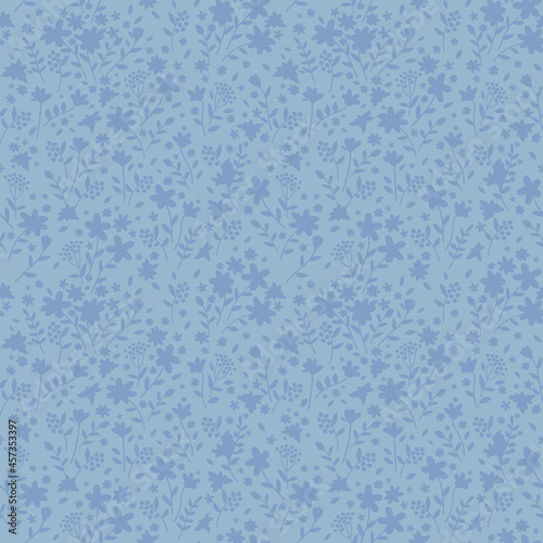 Wallpaper Mural seamless pattern with cute tiny flowers. retro design. flat hand drawn illustration, nature inspired vintage background. Torontodigital.ca