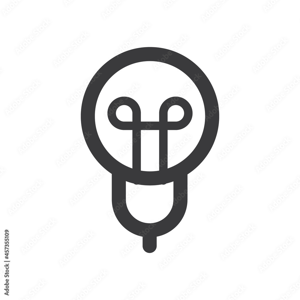 Light bulb linear vector icon. Idea symbol, electric lamp. Light bulb linear vector icon. Idea symbol, electric lamp.