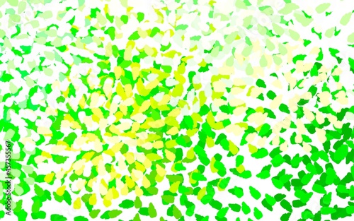 Light Green, Yellow vector template with chaotic shapes.