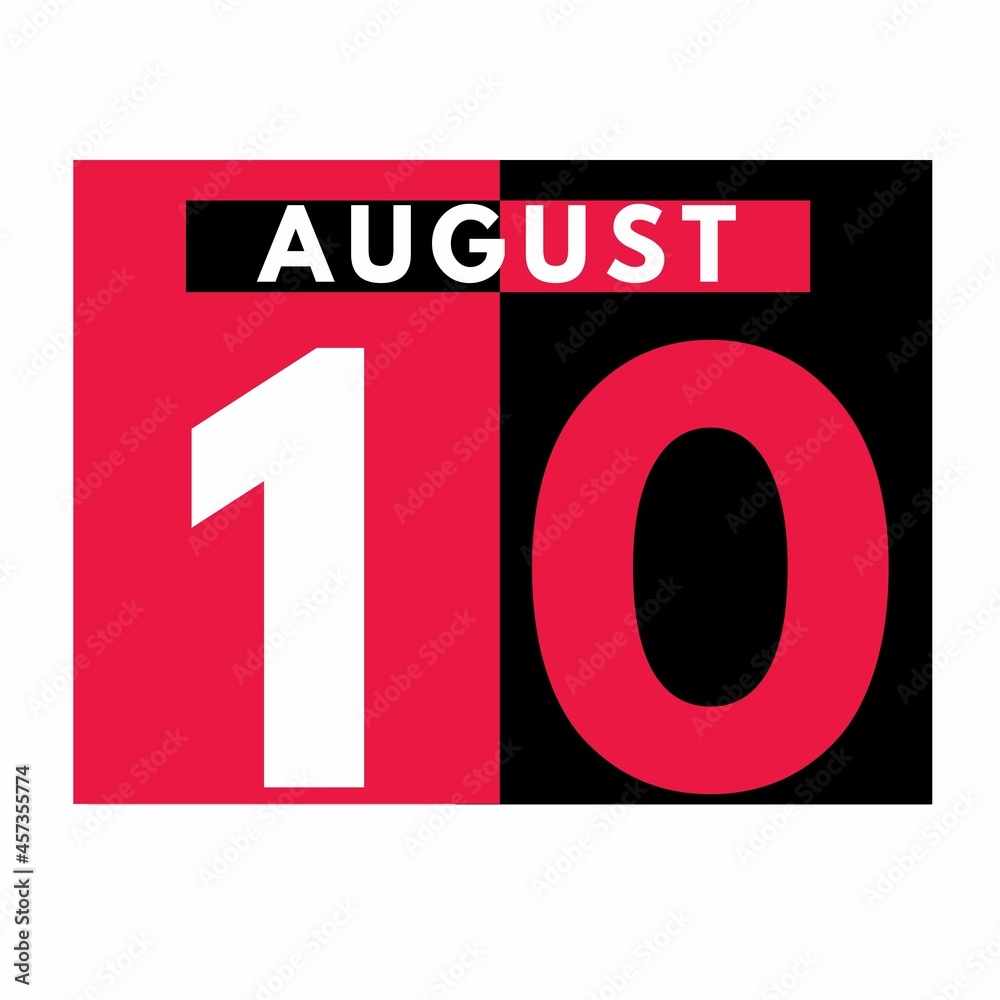 August 10 . Modern daily calendar icon .date ,day, month .calendar for the month of August August 10 . Modern daily calendar icon .date ,day, month .calendar for the month of August