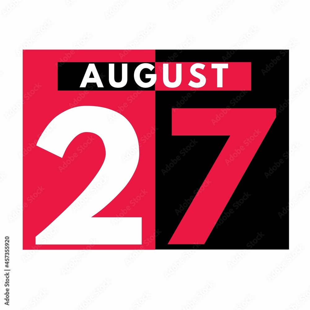 August 27 . Modern daily calendar icon .date ,day, month .calendar for the month of August August 27 . Modern daily calendar icon .date ,day, month .calendar for the month of August
