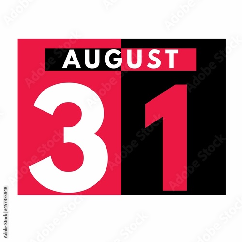 August 31 . Modern daily calendar icon .date ,day, month .calendar for the month of August