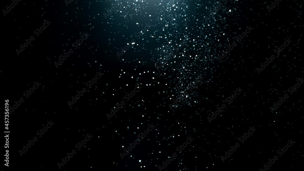 Super slow motion of abstract silver particles on black background. Filmed on high speed cinematic camera at 1000 frames per second.