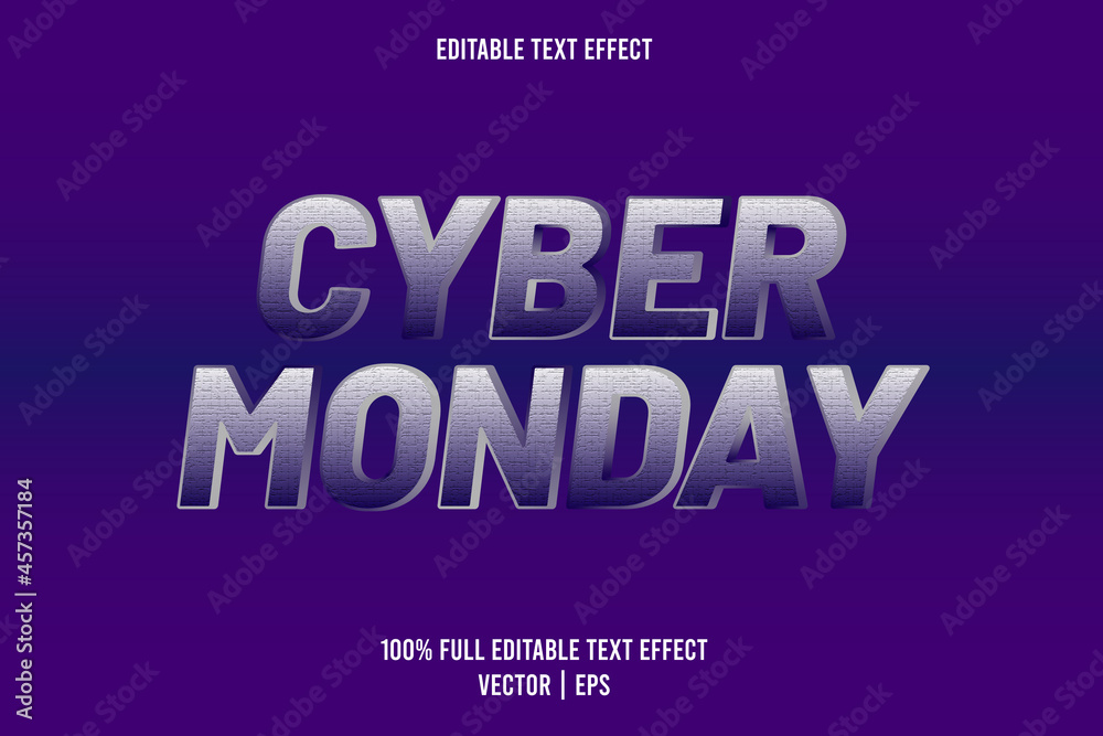 Cyber monday 3 Dimension text effect blue and white color Cyber monday 3 Dimension text effect blue and white color