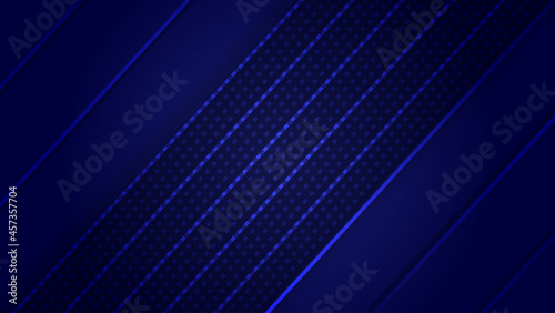 Dark blue stripe with square particle digital sense vector background