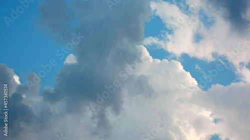 Time lapse of clouds in the sky before rain, dramatic transformation from blue sky to dark cloud