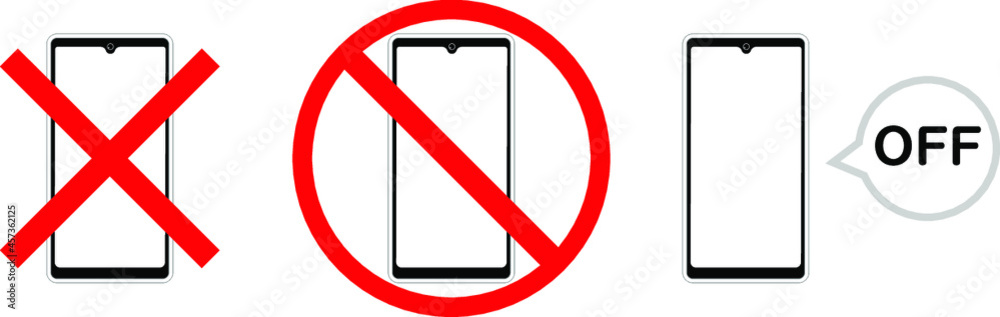 スマホ使用禁止のイラストセット スマホ使用禁止のイラストセット