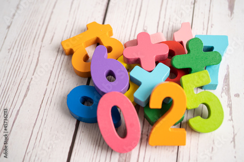 Wallpaper Mural Math number colorful, education study mathematics learning teach concept. Torontodigital.ca