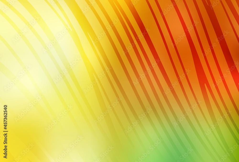 Obraz premium Light Red, Yellow vector pattern with bent lines.