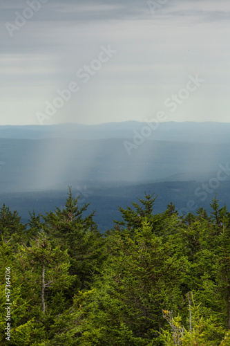 Rain shower in the valley  seen from Mt. Kearsarge summit.