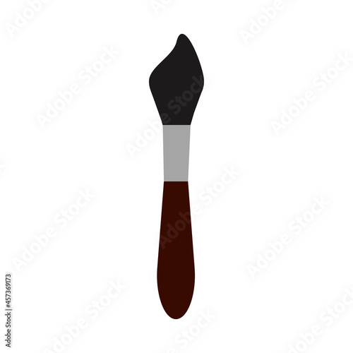 Brush tool paint vector icon illustration work art equipment. Art brush tool handle drawing supply artistic tool. Paintbrush draw creative icon craft hobby instrument bristle pallet equipment
