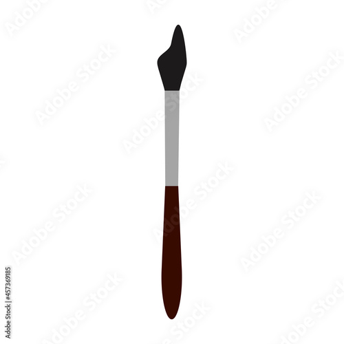 Brush tool paint vector icon illustration work art equipment. Art brush tool handle drawing supply artistic tool. Paintbrush draw creative icon craft hobby instrument bristle pallet equipment