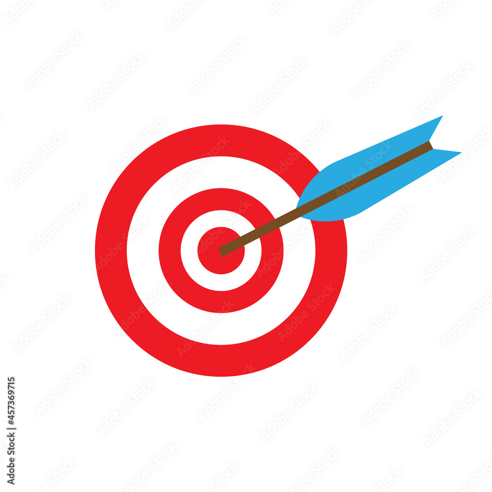 Target icon vector illustration symbol success accuracy. Business target icon center circle arrow goal aim. Achievement target icon aiming perfect strategy focus. Victory sign mark success circle Target icon vector illustration symbol success accuracy. Business target icon center circle arrow goal aim. Achievement target icon aiming perfect strategy focus. Victory sign mark success circle