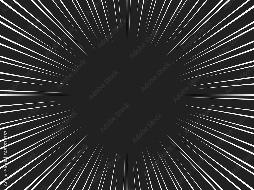 漫画風 白 黒 放射状の中空き効果線 放射線 集中線 Stock Illustration Adobe Stock