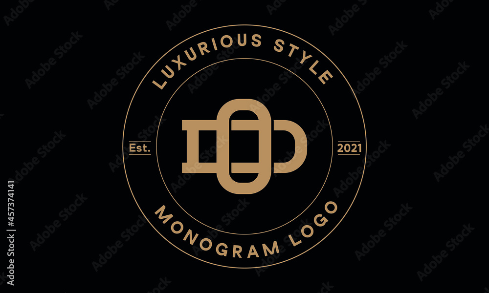 od or do monogram abstract emblem vector logo template