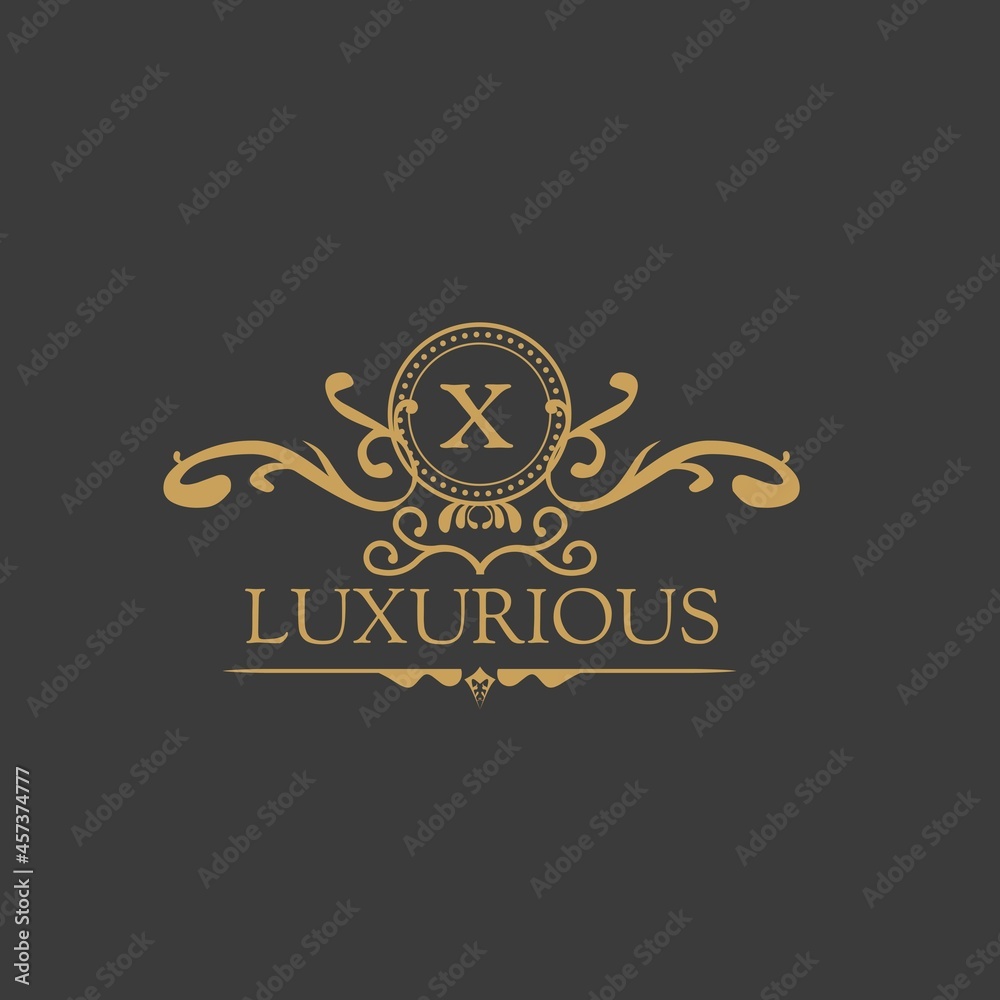 Obraz premium Luxury Logo Template in vector for Restaurant, Royalty, Boutique, Cafe, Hotel, Heraldry, Jewelry, Fashion and other vector illustrations