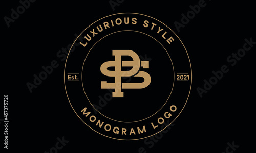 ps or sp monogram abstract emblem vector logo template