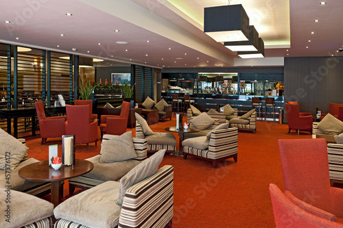 empty lounge at hotel in England photo