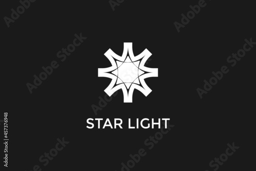 Abstract star logo with snowflakes.This symbol is suitable for lettermark, social media, website, brand, initials, corporate, trademarks, icons, etc.