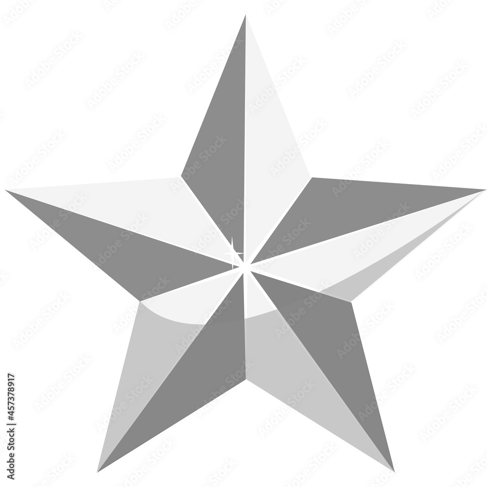 The award for the second place. Silver star logo for your design, vector illustration isolated on a white background. The award for the second place. Silver star logo for your design, vector illustration isolated on a white background.