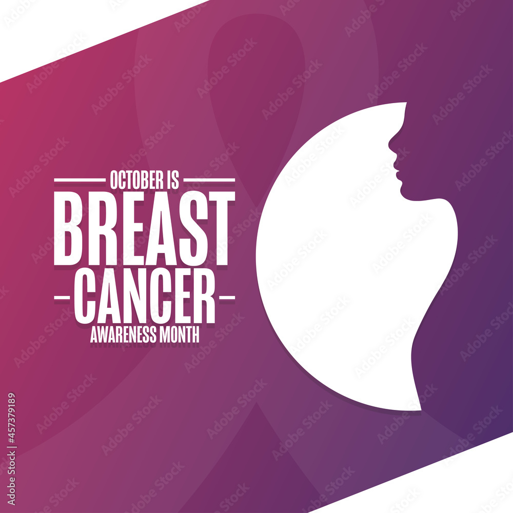 October is Breast Cancer Awareness Month. Holiday concept. Template for background, banner, card, poster with text inscription. Vector EPS10 illustration.