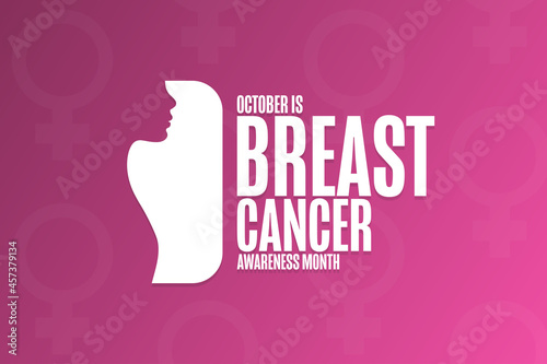 October is Breast Cancer Awareness Month. Holiday concept. Template for background, banner, card, poster with text inscription. Vector EPS10 illustration.