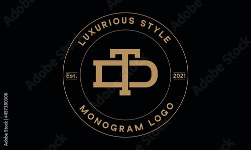 td or dt monogram abstract emblem vector logo template
