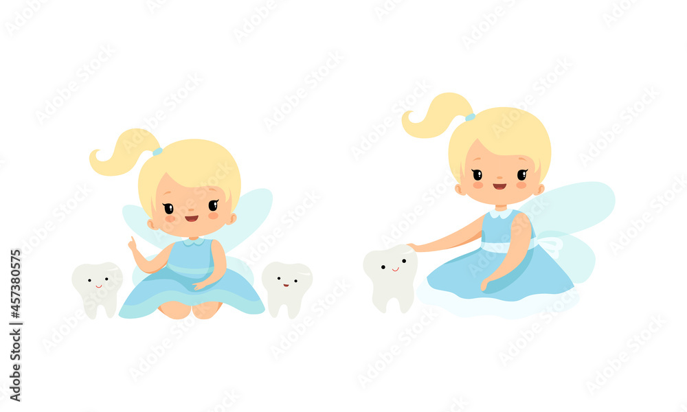 Tooth Fairy curly haired girl clipart  MUJKA CLIPARTS