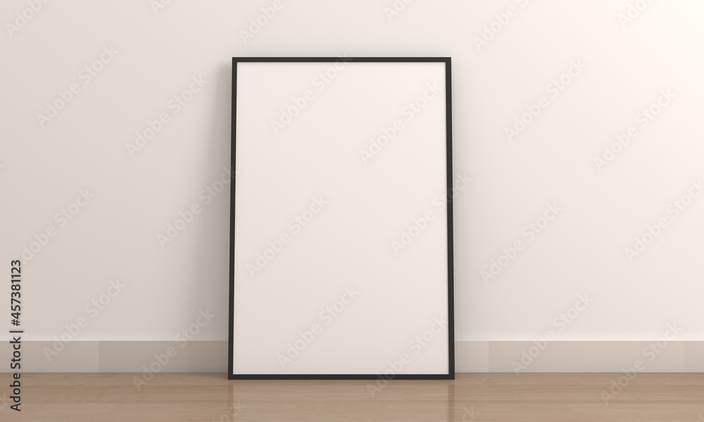 Minimal Frame Mockup on floor, 3d-rendering Minimal Frame Mockup on floor, 3d-rendering
