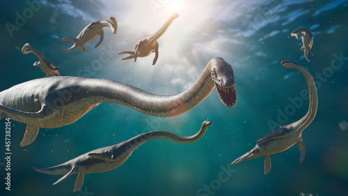 Elasmosaurus, group of long-necked plesiosaurs from the Late Cretaceous period