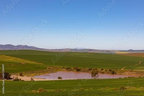 General view of countryside landscape with cloudy sky