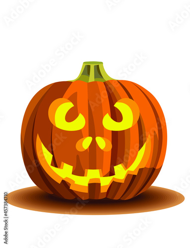 Halloween. Jack's lantern. Halloween motifs. Pumpkin. The face on the pumpkin. Vector. Vector pumpkin 2. Emoticons. Smile. Insidious smiley. Evil pumpkin.