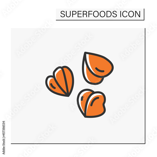 Buckwheat color icon. Superfood. Organic healthy energetic food for balanced nutrition. Detox and weight loss supplements. Vegetarian food. Isolated vector illustration