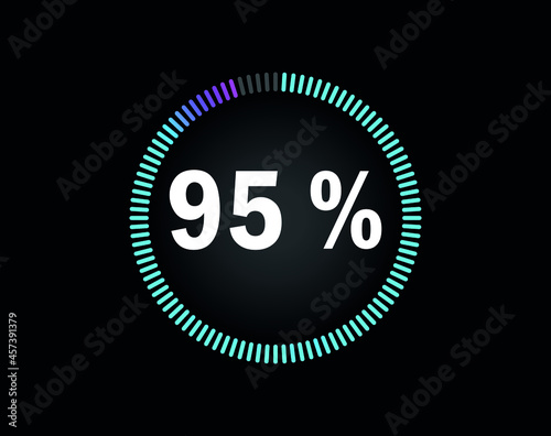 Percent circle diagram showing 95% - indicator with blue to pink gradient