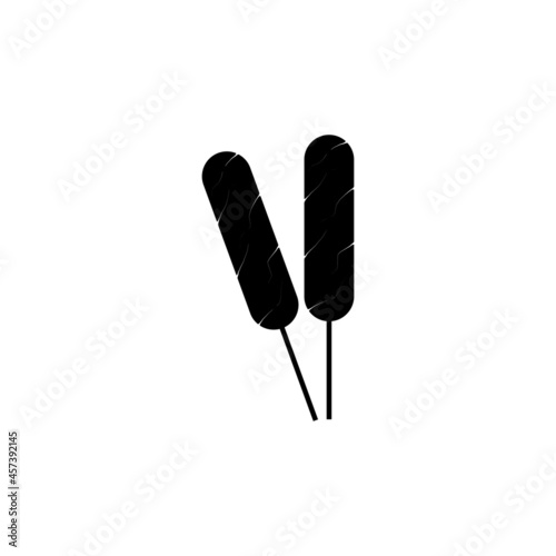 satay icon vector, grilled sausage satay on a skewer vector icon.