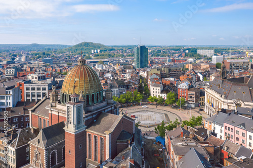 Obraz na płótnie Panoramic view over the Old town of Charleroi, Belgium w salonie