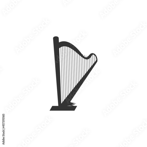 Harp icon set for interiors Flat design style vector illustration