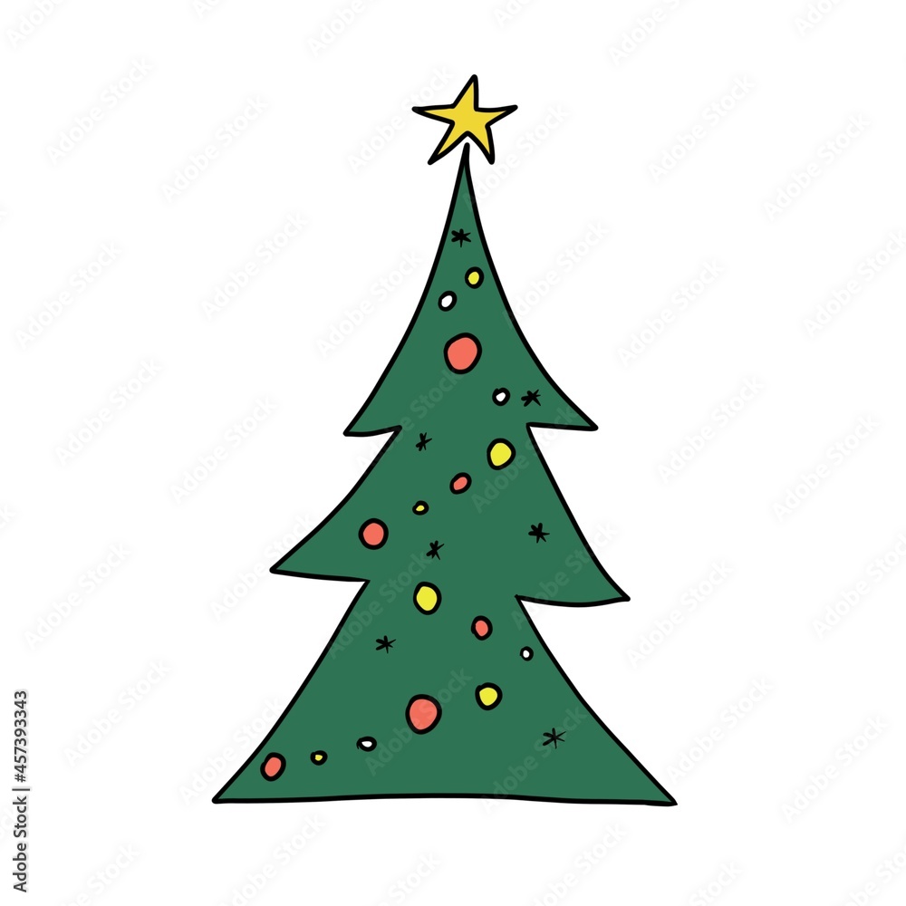 Obraz premium christmas tree illustration
