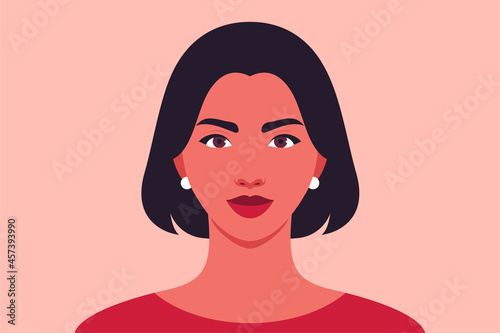 Portrait of a beautiful young woman with short hair