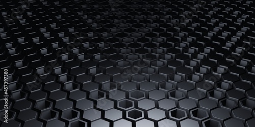 Hexagon Square Background Technology Scene Abstract Background 3D Illustration Premium
