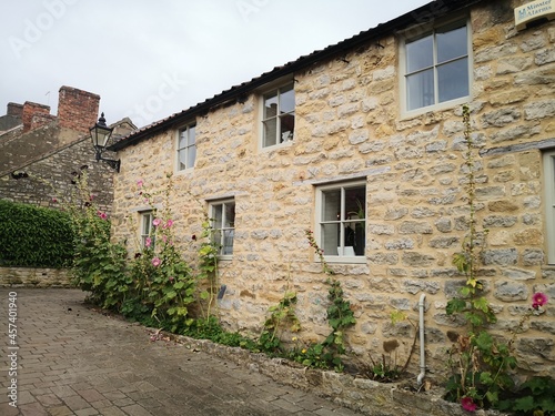 Stone cottage side view, Helmsley, North Yorkshire, UK photo